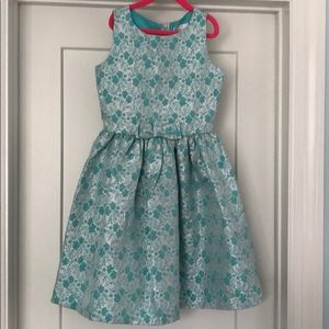 Gymboree silver & aqua blue dress